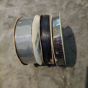 Ribbon Trio * 3x Ribbons * Black * Gray * Glitter Black * Arts & Crafts Supplies